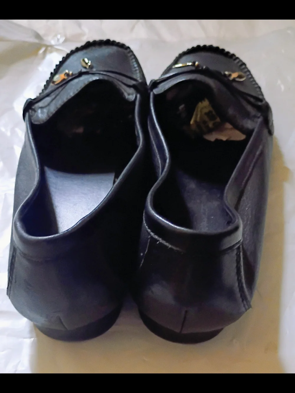 Momallory Black Leather Slip-On Moccasins Size 11 M